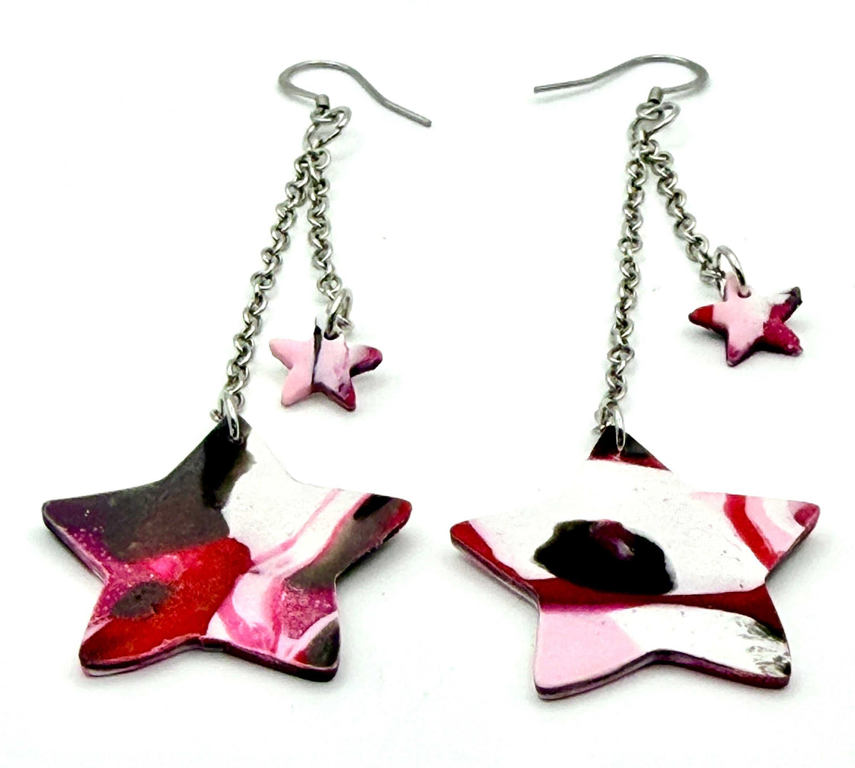 Multi-Colored Polymer Star Earrings - Stella Luca Creations