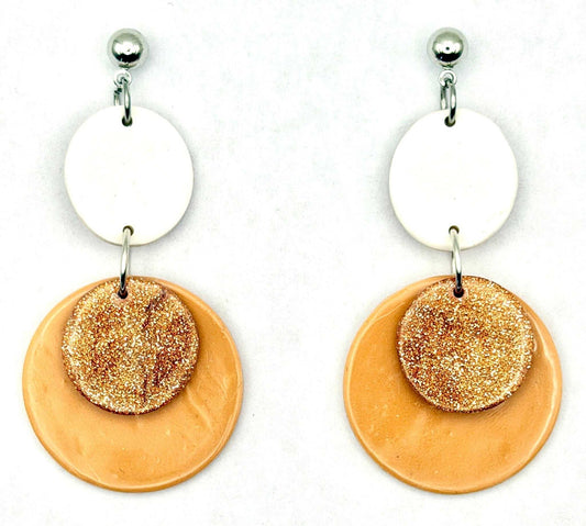 Gold Glitter Statement Earrings - Stella Luca Creations