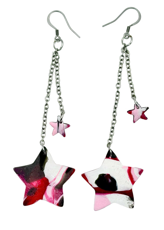 Multi-Colored Polymer Star Earrings - Stella Luca Creations